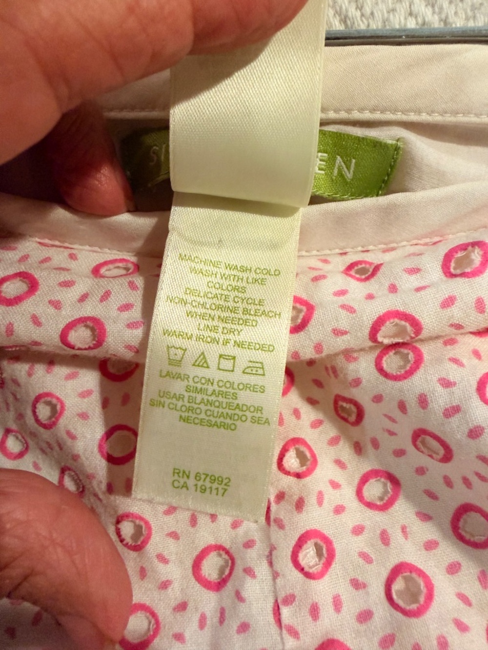 Sigrid Olsen Size 2 Pink Ivory Cotton Eyelet A-Line Skirt - Picture 3 of 5